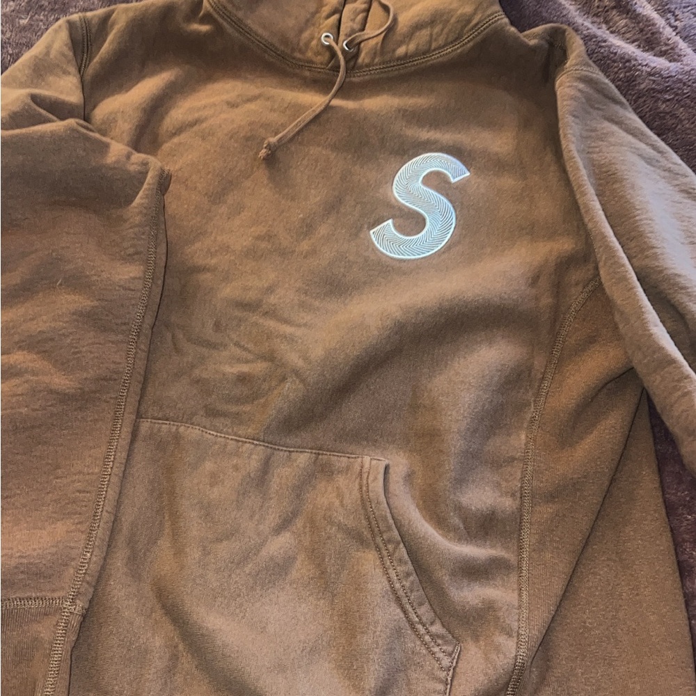 Brown Hoodie with Embroidered Logo